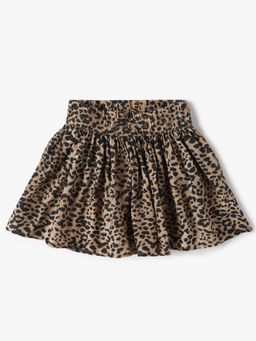GAP - Girls Beige Mid-Rise Leopard Print Skater Skirt