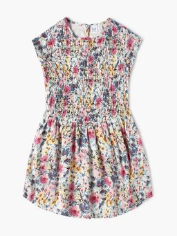 GAP - Girls Multicolor Floral Shirring A-line Dress