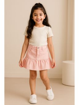 Tales & Stories - Stylish Pink Cotton Skirt