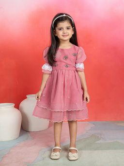 Tiny Twills - Pink Organza Shiffon Dress