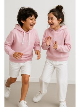 Tales & Stories - Unisex Pink Cotton Poly Hoodie Sweatshirt