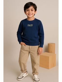 Tales & Stories - Boys Blue Cotton Poly Printed Sweatshirt