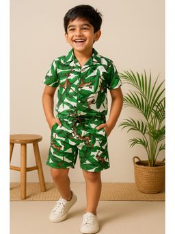 Tales & Stories - Boys Green Cotton Printed Shirt
