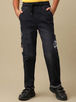 Kidsville - Official Dc Comic Batman Graphic Printed Black Denim Jogger For Boys