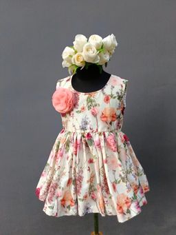 The Little Tales - Printed Off White Floral Dress