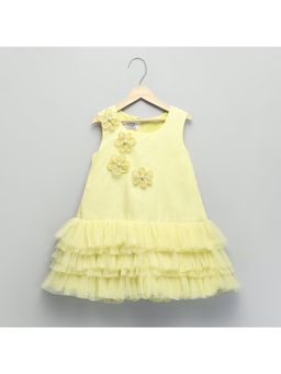 The Little Tales - Yellow 3D Flower Dress
