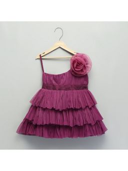 The Little Tales - Wine Net Layered Dress