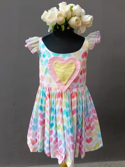The Little Tales - Multi-coloured Heart Print Dress