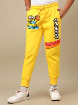 Kidsville - Official Minions Champs Graphic Printed Yellow Regular Fit Jogger For Boys