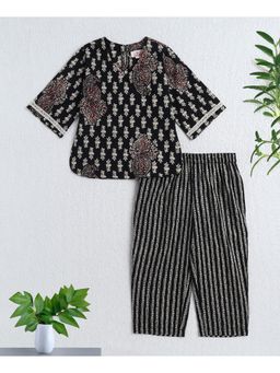 The Magic Wand - Black Cotton Woven AII Over Printed Co-Ord Set