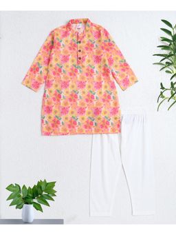 The Magic Wand - Multi-Color Woven Digital Floral Printed Kurta and Pyjama Set