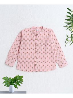 The Magic Wand - Pink Cotton Woven AII Over Printed Short Kurta