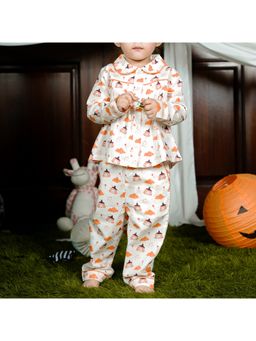 TIDY SLEEP - Orange Cotton Shirt and Pyjama