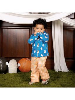 TIDY SLEEP - Blue Cotton Shirt and Pyjama