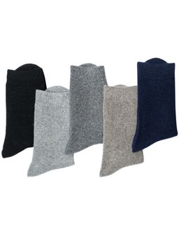 NEXT2SKIN - Men Woollen Crew Length Winter Multi-Color Socks (Pack of 5)