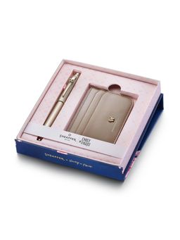 Sheaffer - 100 Emily in Paris 9377 Champagne Gold Ball Pen & Credit Card Holder (Pack of 2)