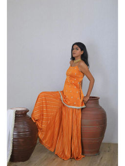 Tanoti - Women Inaya Yellow Embroidered Kurta with Sharara and Dupatta (Set of 3)