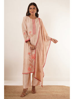 ZNKL - Womens Latest V Neck Embroidered Kurta,Pant and Dupatta Set
