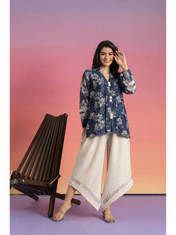 ZNKL - Trendy Latest V-Neck Full Sleeves Jacket with Stylish Pant Set For Women