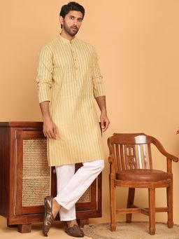 Jompers - Men'S Cotton Striped Kurta Pyjama Set