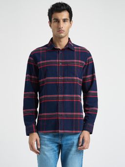 Selected - Navy Blue Cotton Check Shirt