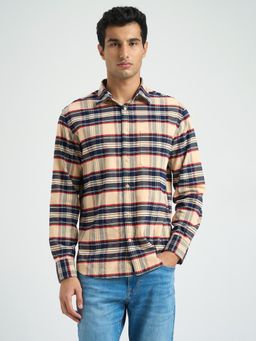 Selected - Beige Cotton Check Shirt