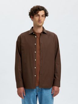 Selected - Brown Cotton Regular Fit Shirt