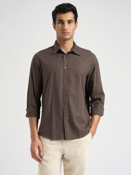Selected - Full Sleeves Cotton Shirt - Brown