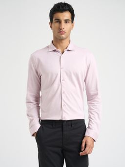 Selected - Purple Cotton Dobby Knit Shirt