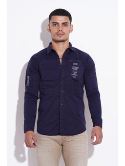 ROOKIES - Navy Blue Full Sleeve Cotton Spandex Shirt