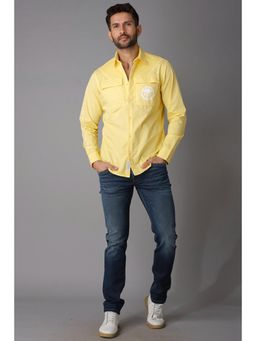 ROOKIES - Sundress Yellow Full Sleeve Cotton Spandex Plain Shirt