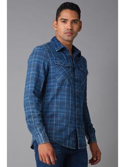 ROOKIES - Indigo Blue Full Sleeve Check Shirt