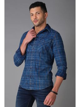 ROOKIES - Indigo Blue Full Sleeve Check Shirt