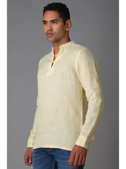 ROOKIES - Yellow Full Sleeve Cotton Linen Slim Fit Shirt