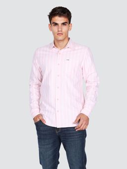 Wrangler - Men Striped Pink Regular Fit Shirt