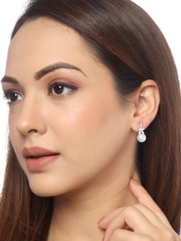 Yellow Chimes - Silver-Toned Contemporary Drop Earrings