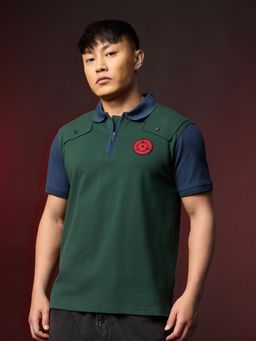 The Souled Store - Official Naruto: Green Kakashi Armour Men Polo T-Shirt