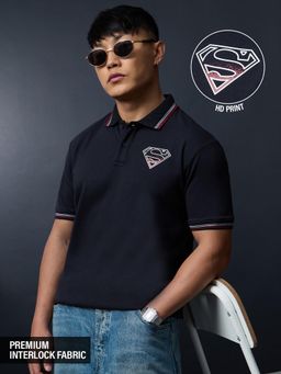 The Souled Store - Official DC Comics Superman: Hero's Sign Men Polo T-Shirt