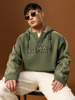 The Souled Store - Green Official Nomad: Nature Men Oversized Hoodies