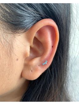 Boldiful - Sterling Silver Bubbles Helix Blue Stud Earrings