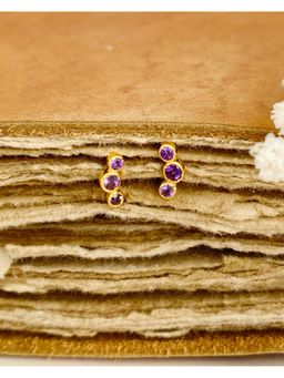 Boldiful - Sterling Silver Bubbles Purple 18K Gold Vermeil Helix Stud Earrings