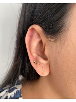 Boldiful - Sterling Silver Bubbles Black 18K Gold Vermeil Helix Stud Earrings