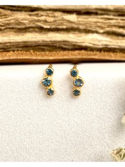 Boldiful - Sterling Silver Bubbles Blue 18K Gold Vermeil Helix Stud Earrings