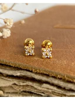 Boldiful - Clover 18k Gold Vermeil 5A Cubic Zirconia Earstuds Earrings