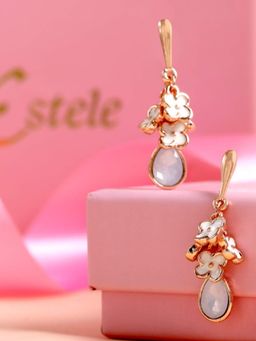 Estele - Rose Gold Plated Charms Hanging Earrings for Women