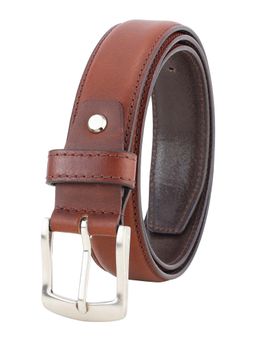 Aditi Wasan - Brown Formal Dual Tone Stitch Design Genuine Leather Belt for Men