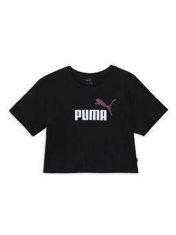 Puma - Girls Logo Cropped Girls Black T-Shirt