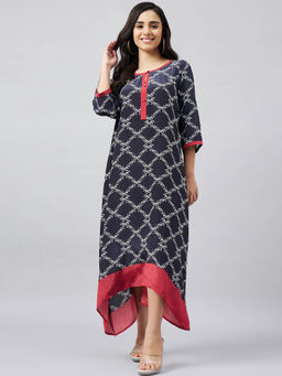 First Resort by Ramola Bachchan - Baroque Print Midi Dress