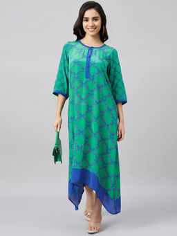 First Resort by Ramola Bachchan - Baroque Print Midi Dress