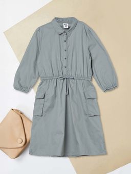 max - Grey Solid Regular Dress